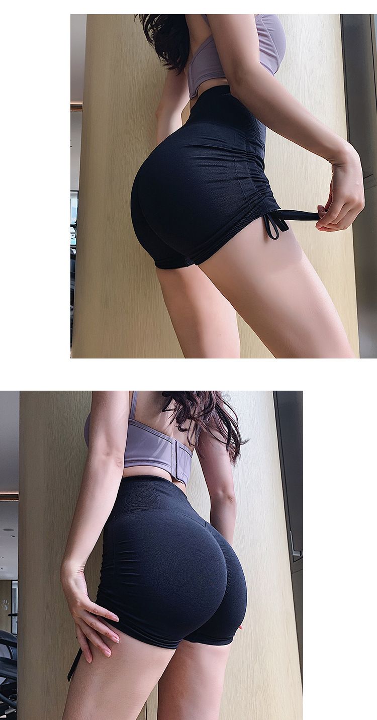 pantaloncini da yoga a tre punti con lacci, pantaloncini da fitness sexy con coulisse a vita alta per il sollevamento dei fianchi e per il fitness attillati per le donne_voghion.com