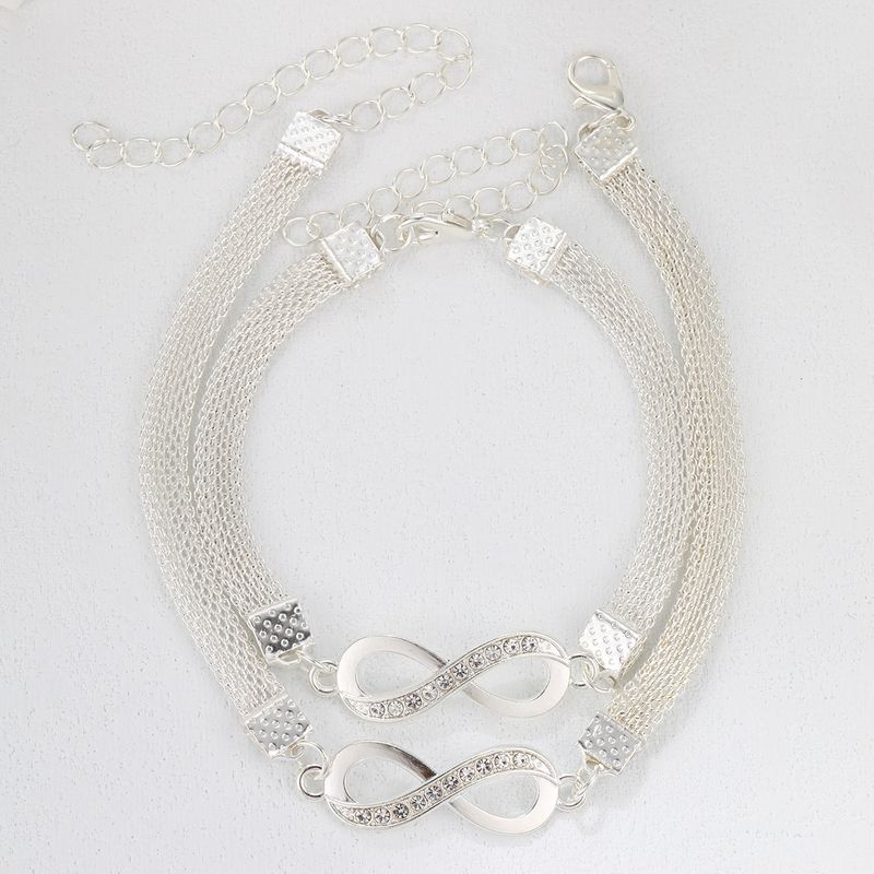 Heißverkauftes Full Beach Fashion Point Diamond Heart Fußkettchen Armband 2-teiliges Set_voghion.com