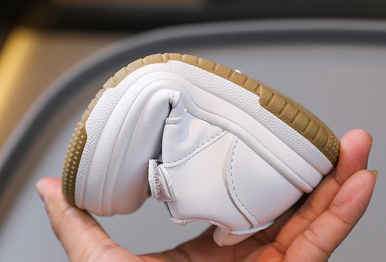 Girls' Velcro Shoes Boys' Preppy Casual Shoes School White Shoes_voghion.com