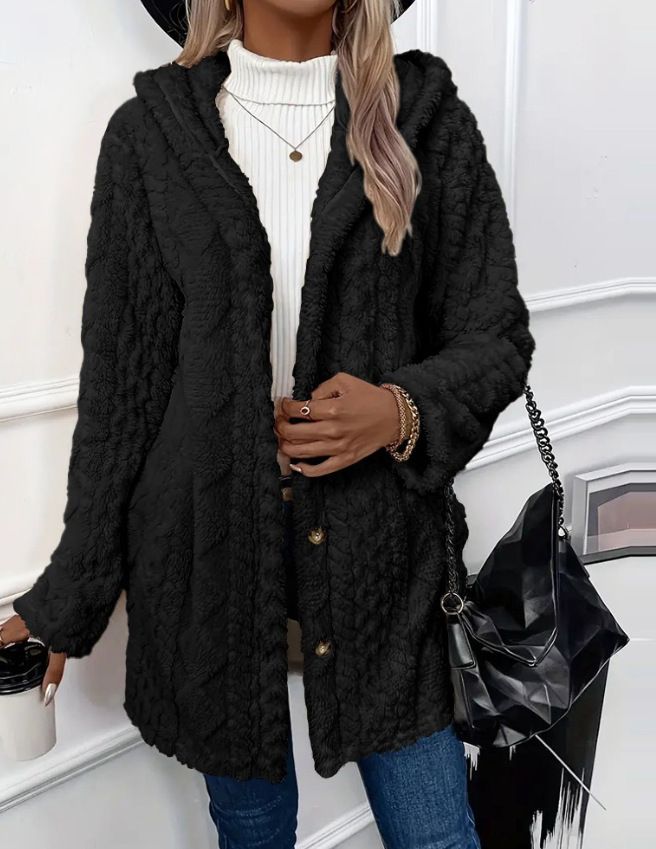 Women's Reversible Hooded Cardigan - Soft Fleece Long Sleeve Open Front Coat, Lightweight & Warm (Multiple Colors & Sizes)_voghion.com