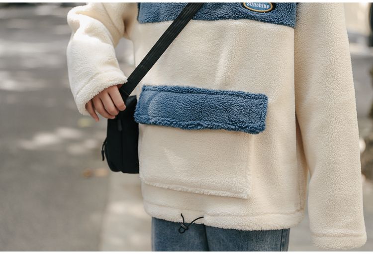 Felpa con cappuccio in lana di agnello nuova autunno/inverno 2024 per donna_voghion.com