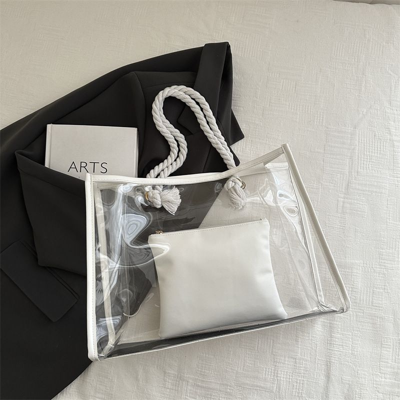 Borsa a tracolla monospalla leggera, semplice e casual, per donne, nuova estate 2025, trasparente, alla moda, per celebrità su Internet_voghion.com