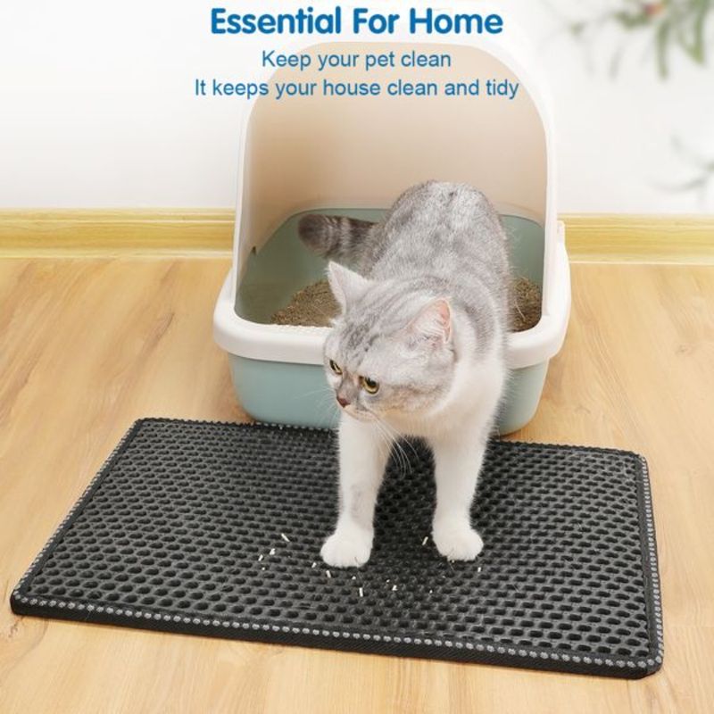 Scatte Urine Scratching Waterproof With Design Mats Mat Cat Kitty Mat Litter Litter Trapping Shape Double MiLi Clean Layer Easy_voghion.com