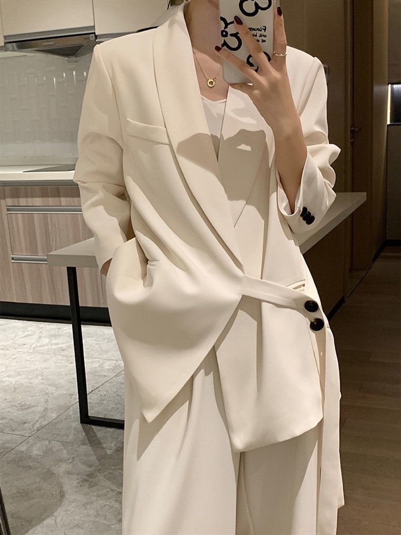 Women's Suit High-End Casual Strong Aura Goddess 2025 New Petite Spring Autumn Small Blazer Two-Piece Set_voghion.com