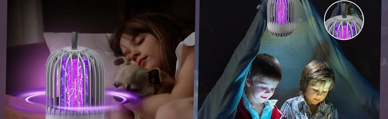 Rechargeable Dual Function Bug Zapper - Indoor/Outdoor & Camping_voghion.com