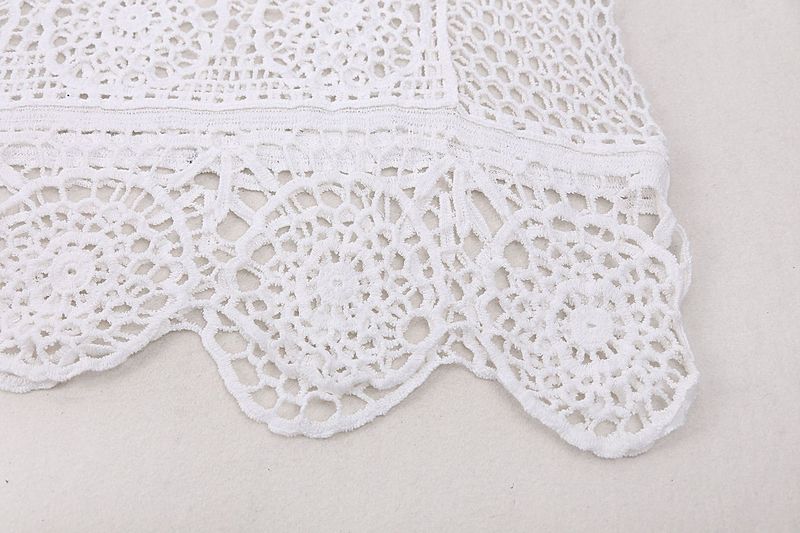 Bohemian Crochet Beach Cover Up - Lightweight Lace Cotton Kimono For Women, Bikini Wrap, Summer Vacation, Swimwear Cover, Sun Protection_voghion.com