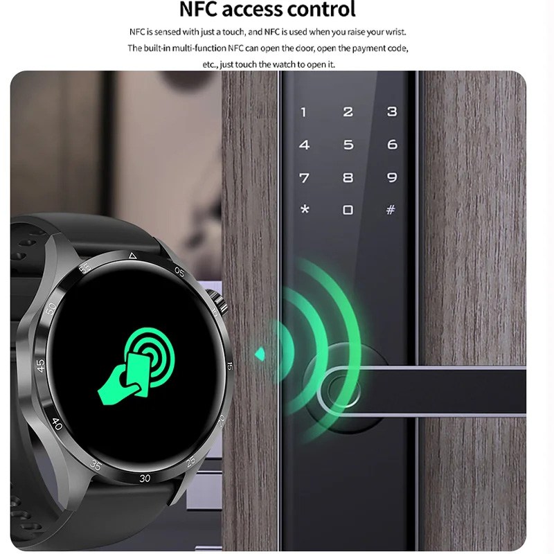 Huawei GT4 Pro Max -älykellolle Miesten verensokeri NFC AMOLED 466*466 HD-näyttö Bluetooth Call Urheiluvedenpitävä älykello_voghion.com