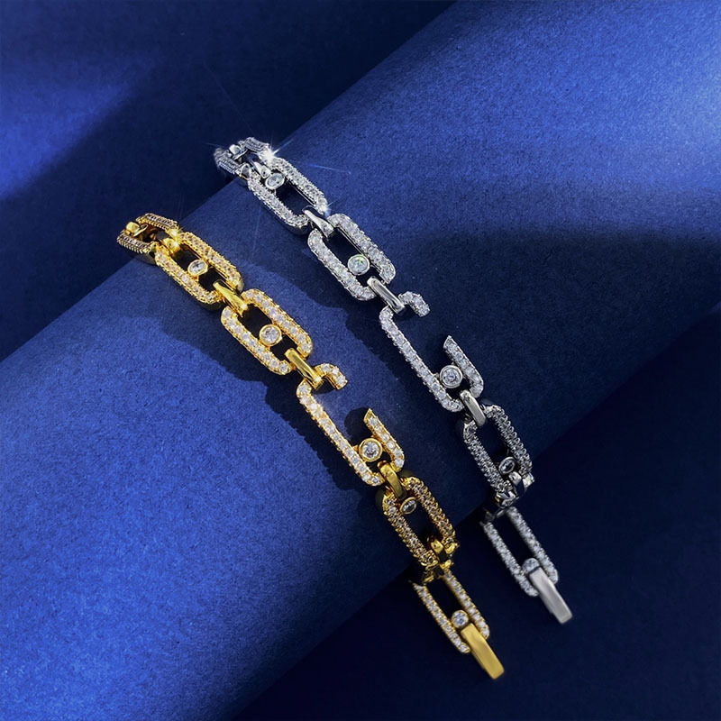 Designer Women's Classic Sliding Bracelet Women's New Full Diamond Rolling Bracelet Fashion High Quality Dynamic Bracelet_voghion.com