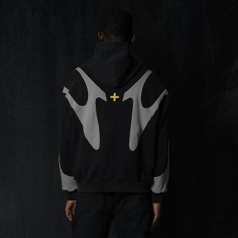 Sweat-shirt à capuche surdimensionné pour homme, Streetwear, Hip Hop, rétro, Patchwork, nouvelle veste gothique, manteaux, vêtements_voghion.com