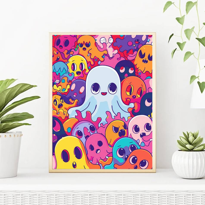 RUOPOTY Abstract Paint By Numbers DIY Canvas Painting Halloween Monster Painting Numbers Wall Art _voghion.com