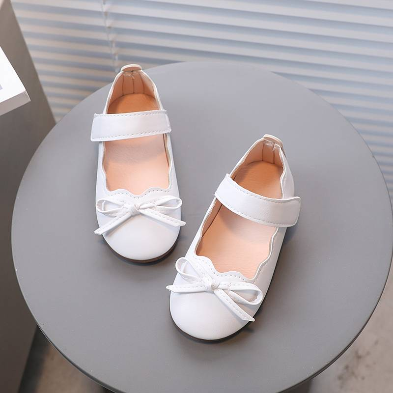 Prinzessinnenschuhe für kleine Mädchen, Frühling, Schwarz, Weiß, Fliege, süße flache Kinderschuhe, flach, matt, Pu-Leder, bequem, Kinderschuh, Größe 21–30_voghion.com