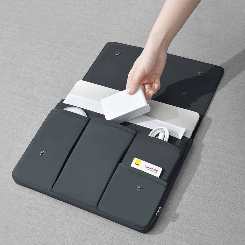 Unisex innerveske med flere rom, håndholdt oppbevaringsveske, vanntett, flip-datamaskinveske_voghion.com
