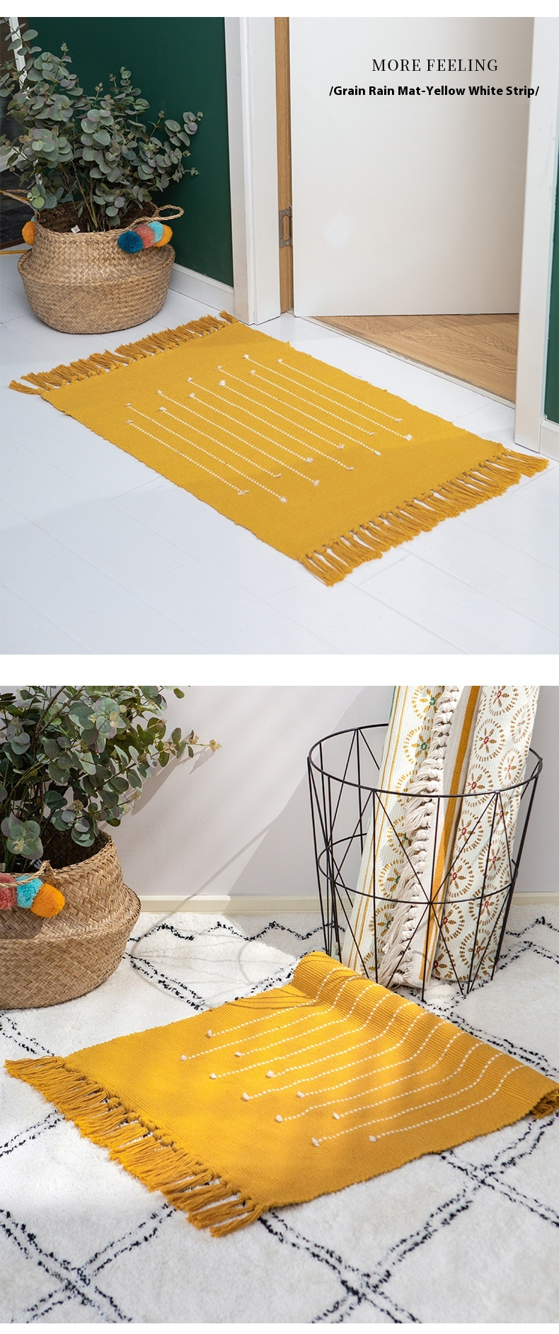 60x90 Floor Mat Door Mat Color Stripes Crescent Edge Cut Flower Bedroom Home All Match Style Home Shoe Mat_voghion.com