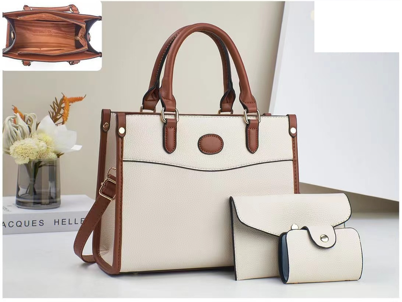 Women's Handbag Mother Bag Female Splicing Large Capacity Popular Women's Handbag Leisure Practical Commuting Three-piece Set_voghion.com