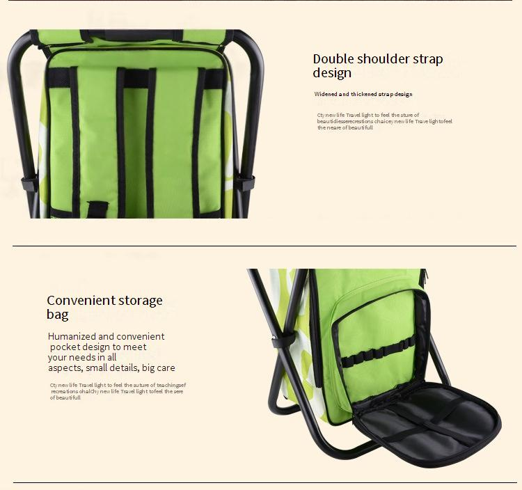 Sgabello pieghevole e portatile con spallacci per zaino, isolato, per pesca, spiaggia, campeggio, sedia leggera per riporre il ghiaccio all'aperto_voghion.com