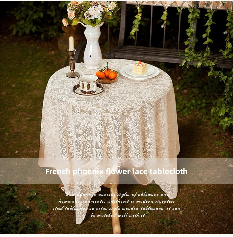 Luxury Lace Tablecloth – Elegant Rectangular Table Cover For Dining, Coffee Table, Café Machine Washable White/Black/Beige/Mint_voghion.com
