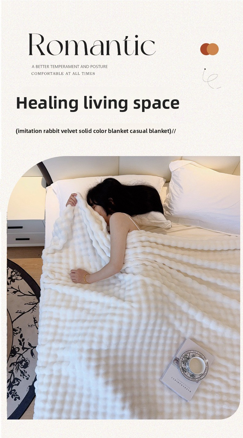 Bubble Fleecedecke – Ultraweicher Milchsamtüberwurf für Bett, Sofa und Büro, leichte Ganzjahresdecke aus 300 g/m² Polyester_voghion.com