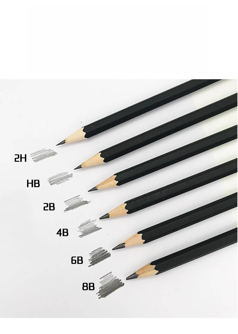 Professional Sketching Pencils Set - 2B, 4B, 8B, HB Graphite Pencils For Artists, Students & Kids - 12-Pack Art Drawing Supplies_voghion.com