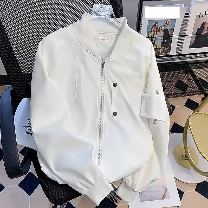 Men's Clothing Loose Pilot Jacket Versatile Men's & Women's Lightweight Bomber Jacket - Stylish Unisex Aviator Coat With Hood For Spring & Fall_voghion.com