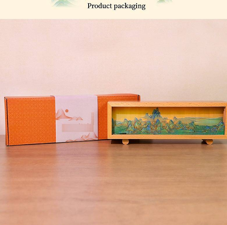 Qianli Jiangshan Pat Light Office Desktop Decoration Ornaments Creative Cultural Gift Customized 3D Wood Carving Night Light_voghion.com