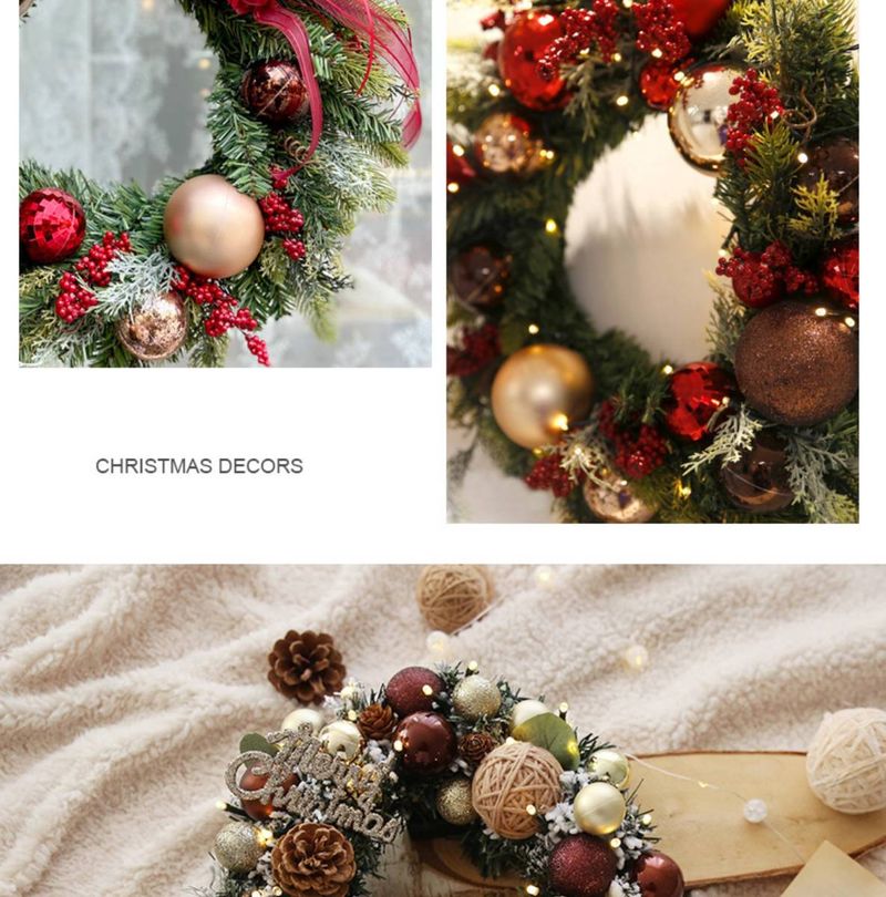 Weihnachtskranz – Rustikaler Türschmuck aus Weinreben und Beeren für festliche Dekoration zu Hause und im Geschäft (40 cm/30 cm, verschiedene Ausführungen: Glockenhirsch, Rotes Haus, Goldene Eichel)_voghion.com