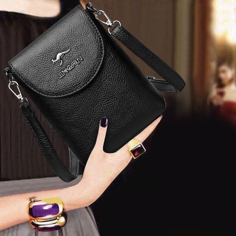 Mini borsa a tracolla singola in vera pelle da donna, modello Mini Phone 2024, nuova, con tracolla, portachiavi e monete, di alta qualità_voghion.com