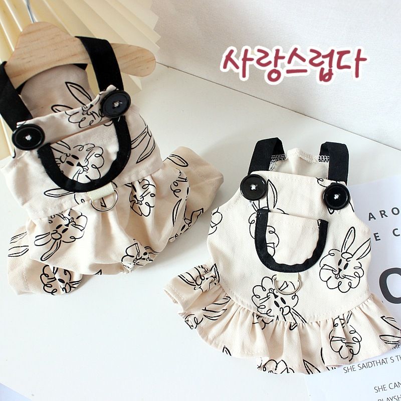 INS Pet Dog Overalls Teddy Bichon Trendy Casual Bunny Suspender Thin Summer Puppy Couple Outfit_voghion.com