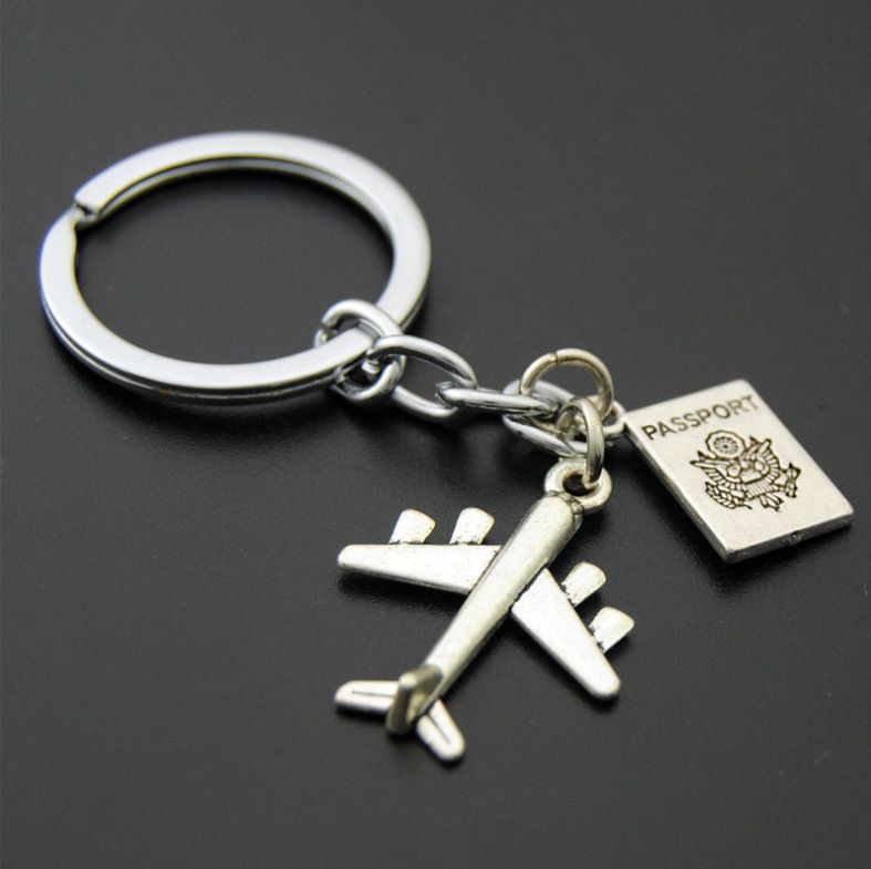 Aircraft no matter where travel keychain pendant pin metal keyring_voghion.com