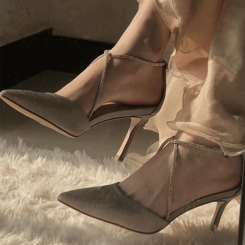 2026 BVJC Sommer Neue Strass Cross Strap Peep-Toe Sandalen Für Frauen Spitz Stiletto Mode Design Nische Hohe Er_voghion.com