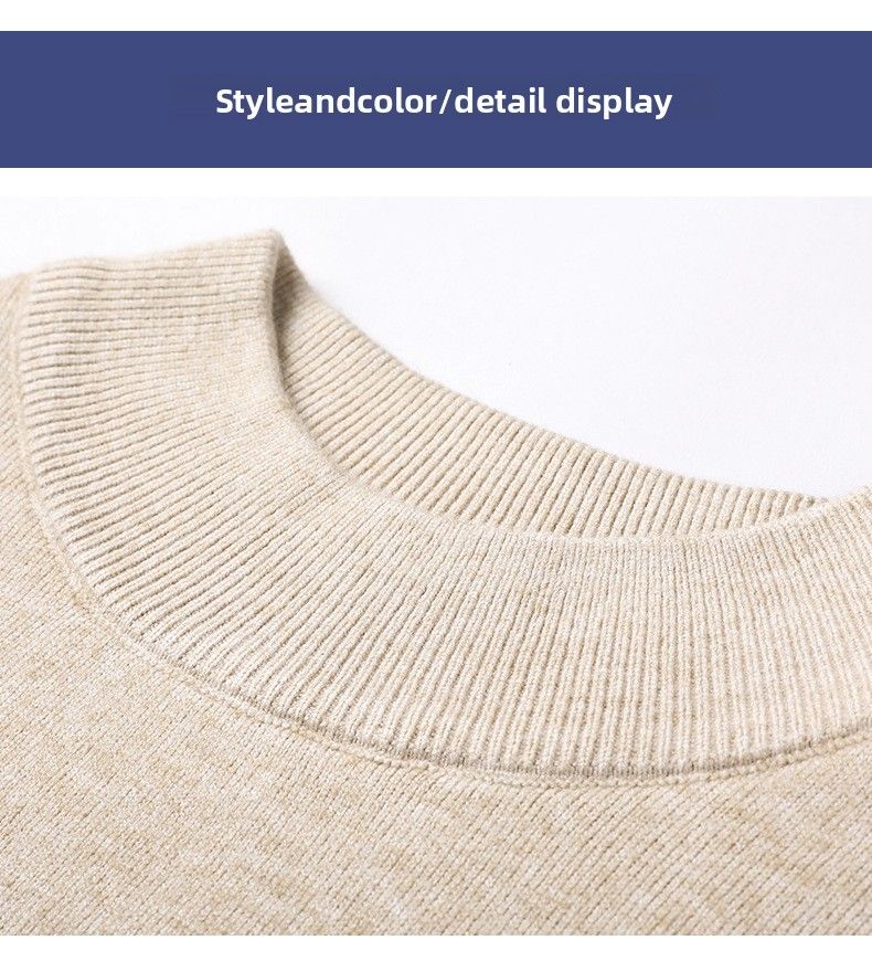 New Live Spring And Autumn Solid Color Half Turtleneck Slim Fit Sweater Youth Base Shirt Men's Clothing_voghion.com