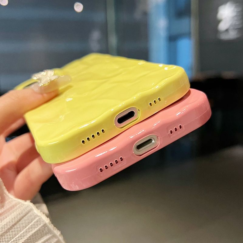 Soft Candy Fold Pattern Phone Case For iPhone 11 12 13 14 15 Pro X Xs XR Max 7 8 Plus Bumper Silicone Cases Cover_voghion.com