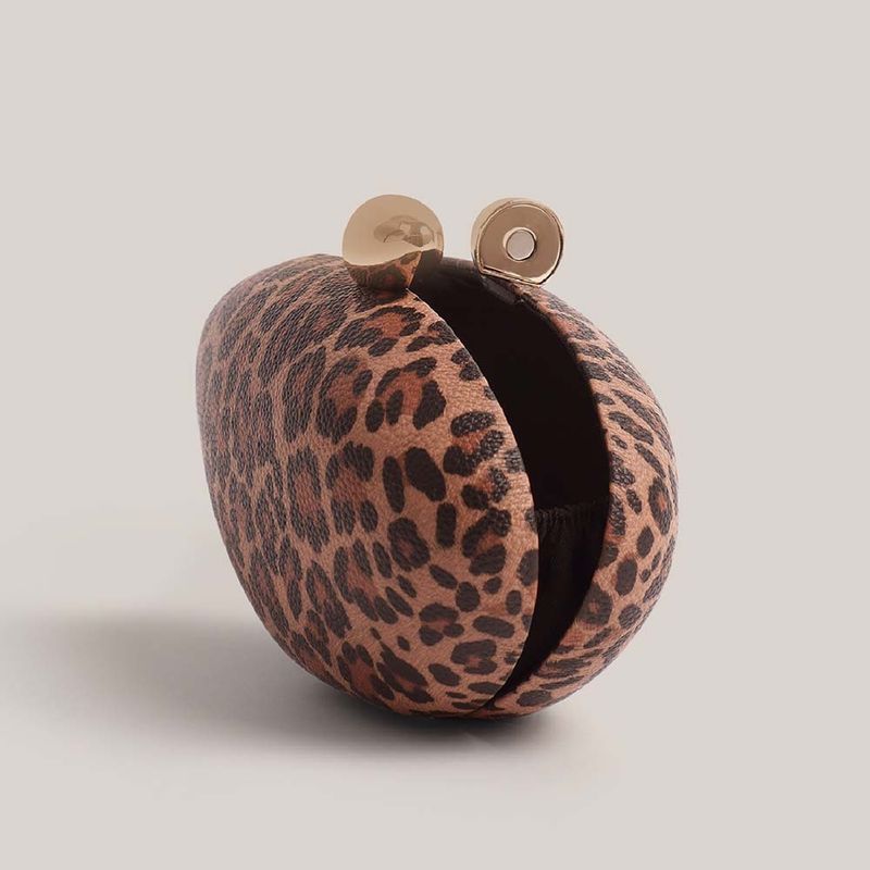 Borsa a tracolla elegante da donna - Borsa a tracolla con stampa leopardata in PU retrò per matrimoni, feste serali e uso quotidiano. Pochette da sera per matrimoni._voghion.com