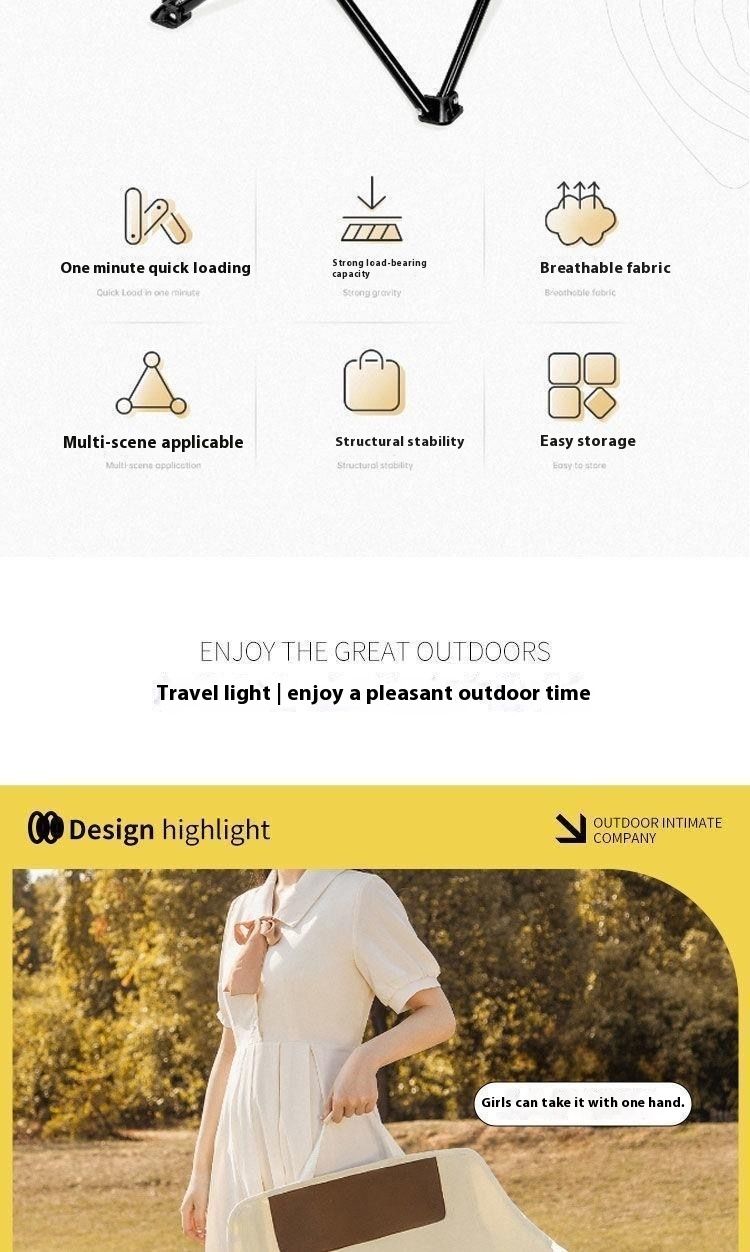 Camping Picnic Art Sketching Chair Portable Lightweight Fishing Stool Outdoor Moon Recliner Folding Bed_voghion.com
