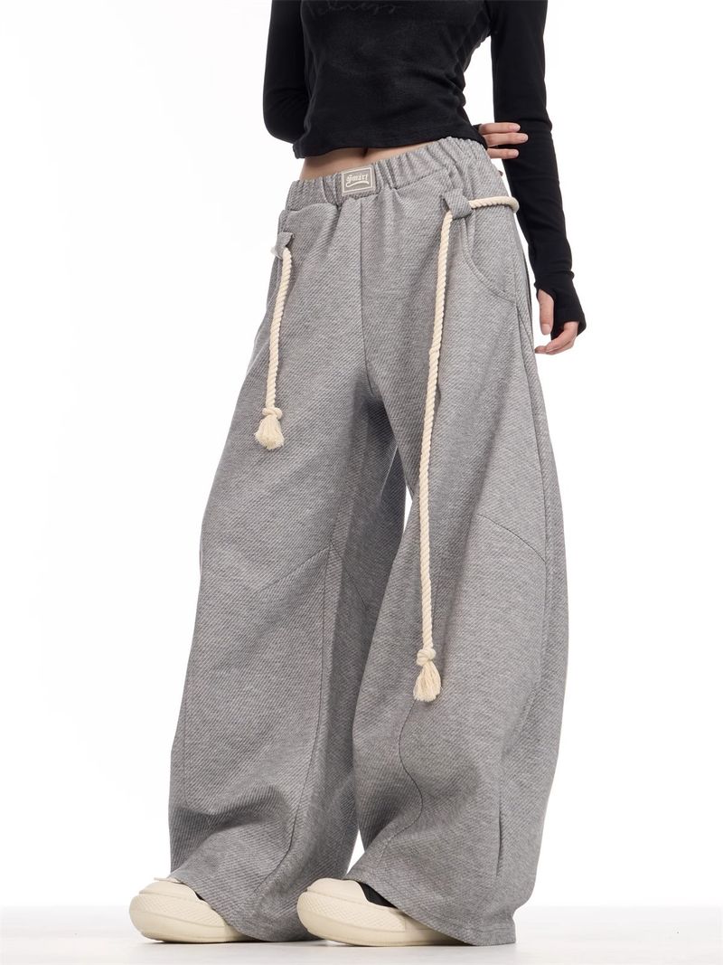 Men's Clothing Style Trendy Retro Sports Pants Women's Wide Leg Scimitar Pants Spring And Autumn New Loose Casual Sweatpants Straight Mopping Pants_voghion.com