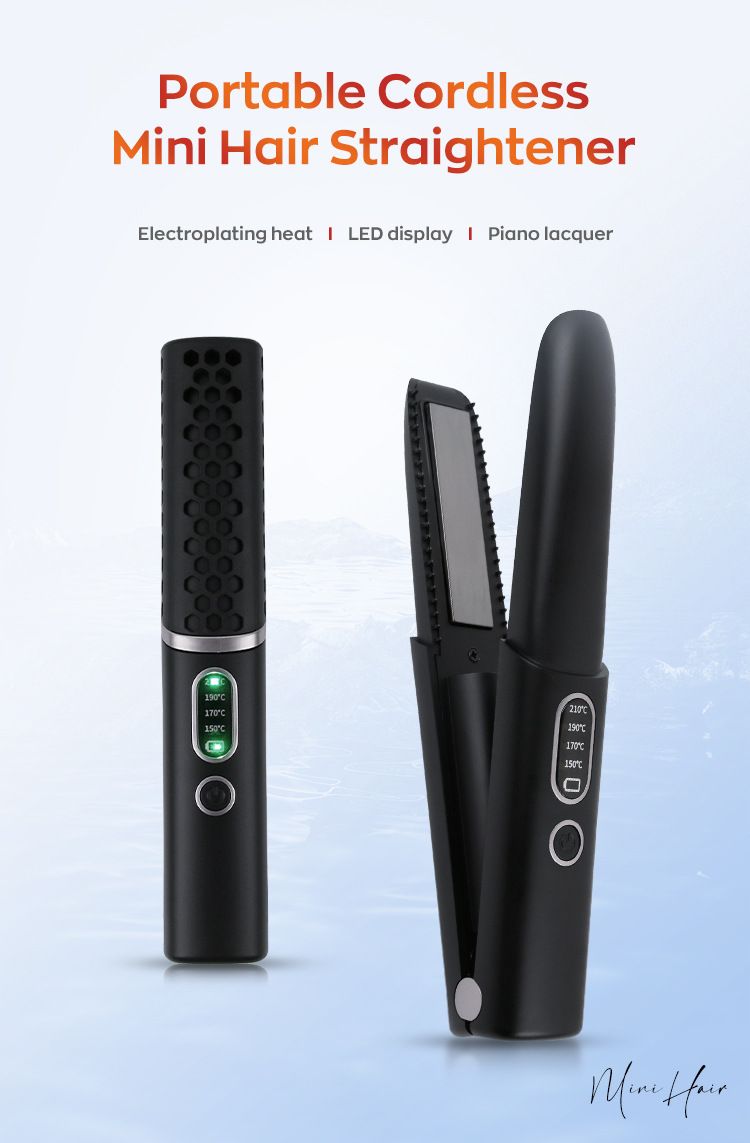 Elektrische Spulenschiene, kabellos, glattes Haar, Glättplatte, Clip, Lockenstab, klein, tragbar, europäisch, amerikanisch_voghion.com