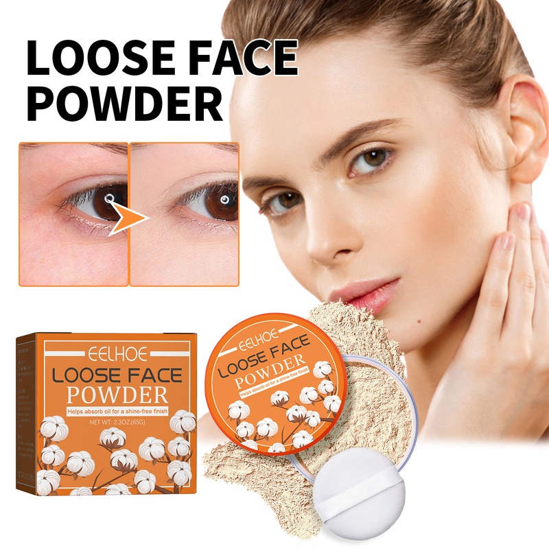 EELHOE per sbiadire le linee sottili, impermeabile, resistente al sudore, correttore naturale, polvere fissante per il trucco è leggera e delicata_voghion.com