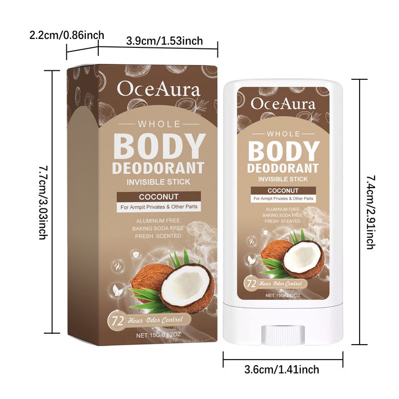 OceAura Whole Body Deodorant, Clean Armpit Sweat Odor Mild Refreshing Deodorant Stick_voghion.com