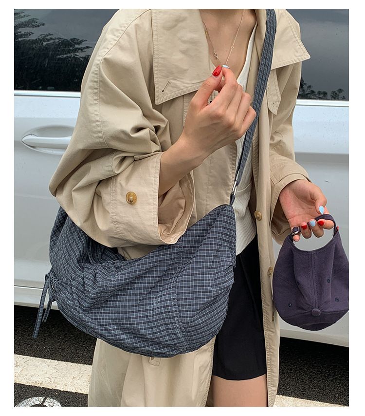 Women's Stylish Nylon Tote Bag With Zipper Closure, Lightweight And Spacious For Daily Use, Casual Crossbody Shoulder Bag In Black, Brown, Gray_voghion.com