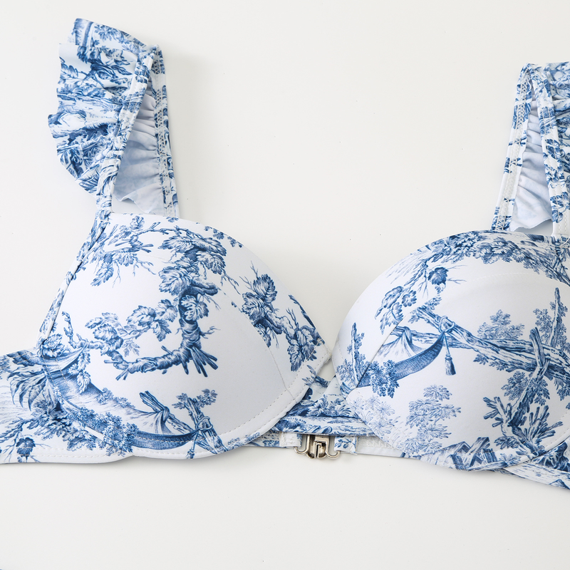 Bohemian resort style three-piece swimsuit Multicolor printed beach spa gauze skirt_voghion.com