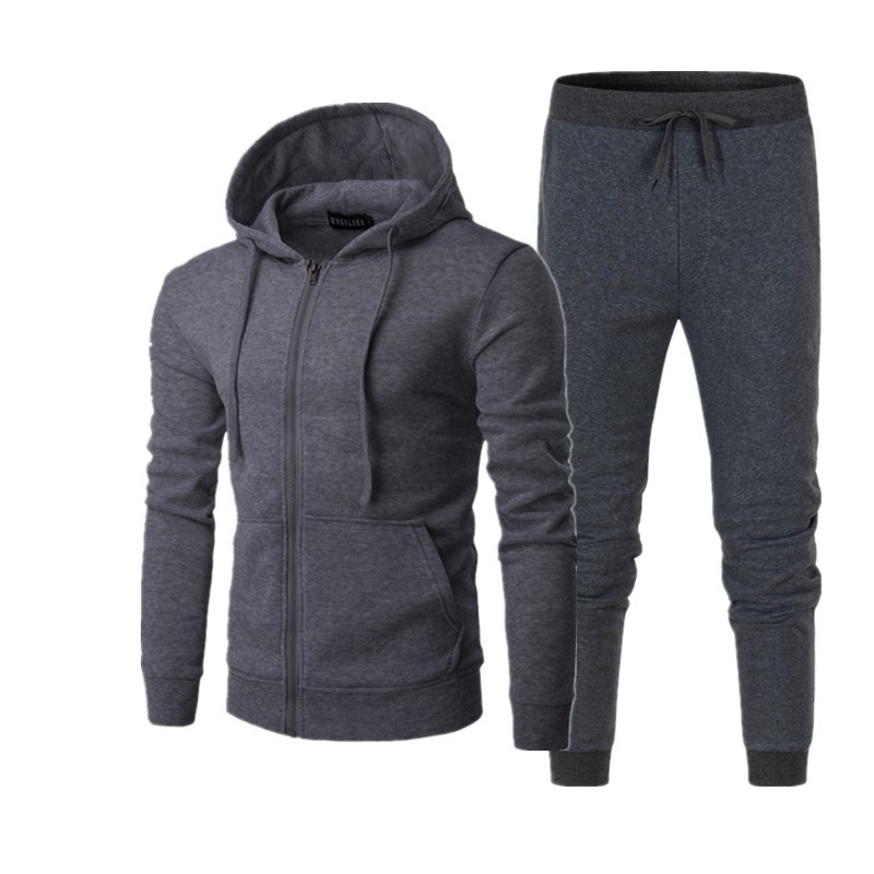 Pomlad Jesenski Style Zadrga s Kapuco Casual Prazen Pulover Moški in Ženski Pulover Set Plus Plišasti Plašč Moda_voghion.com