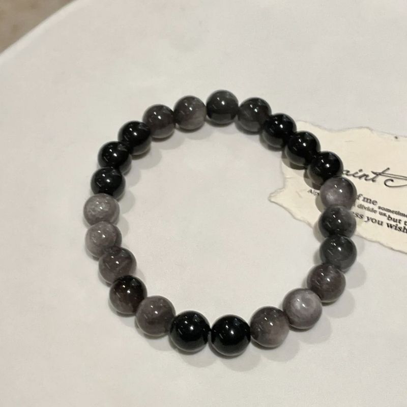 Sommer-Obsidian-Armband, Atmosphäre, mehrschichtiger Naturstein, Perlenschmuck, Licht 2025, High-End-Geschenk für die Freundin_voghion.com
