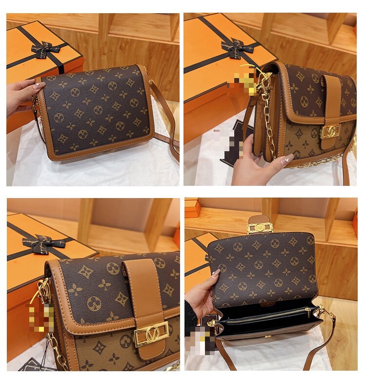 Retro Women's Bag New Versatile Fashion Printed Handheld Shoulder Bag High Quality Small Square Bag Broadband Crossbody Bag_voghion.com