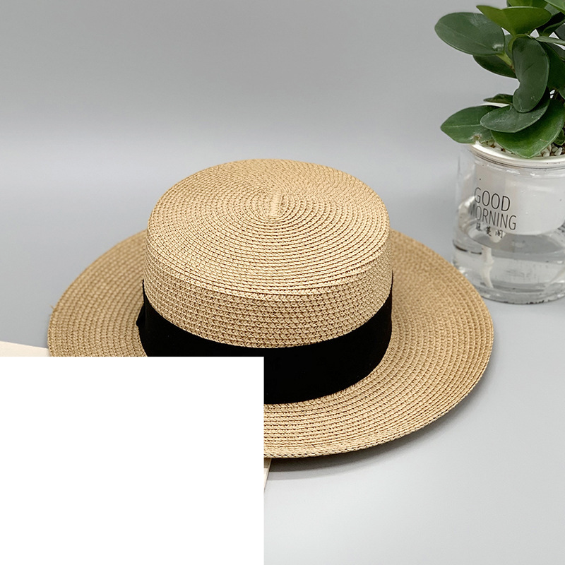 Unisex Accessoarer Mode Strå Rese Solskydd Hatt Liten Platt Stråhatt_voghion.com