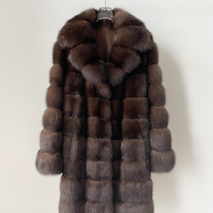 Damenbekleidung 2024 neuer Zobel High-End Second Hand Nerzmantel Textur Herbst und Winter dick warm Mode Schnitt Rille Kunstpelz_voghion.com