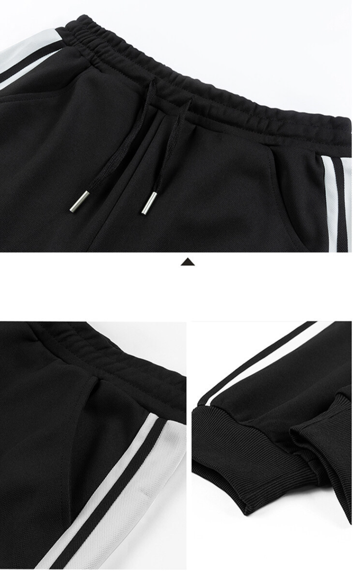 Herrenbekleidung 24 Grenzüberschreitender Herbst- und Winteranzug für Herren in Kontrastfarbe mit Streifen, lässiger, kleiner bedruckter Strickjacke, zweiteiliger Sportanzug_voghion.com