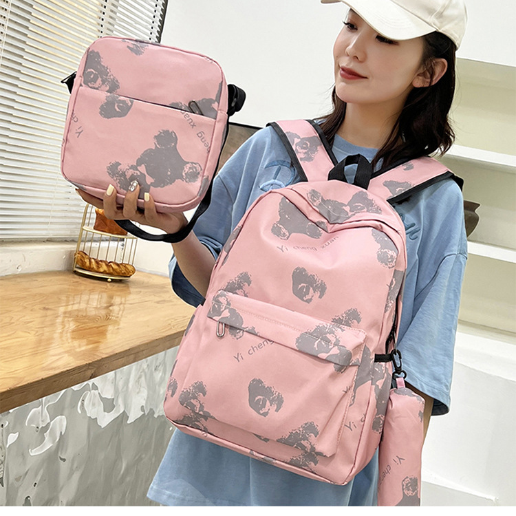 Backpack 3-in-1 Backpack Backpack Lunch Box Bag Pen Bag Three-piece Bag_voghion.com