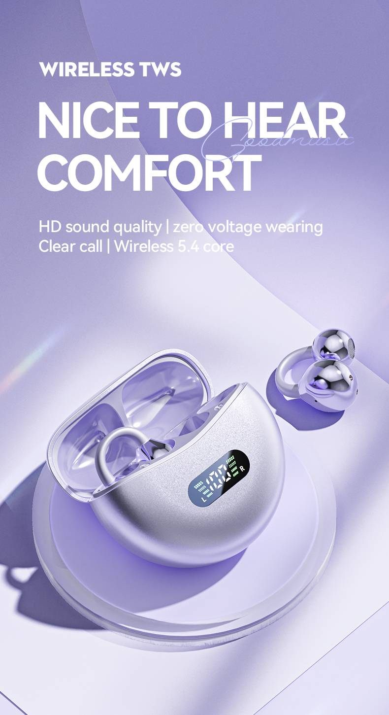 M79 New Bluetooth Earphone Clip On Noise Reduction, Waterproof, High Sound Quality, Bone Conduction True Wireless_voghion.com