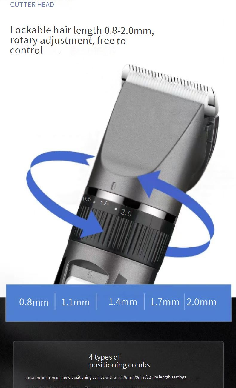 Cortapelos eléctrico, cortadora de pelo eléctrica, cortadora de pelo eléctrica recargable, afeitadora eléctrica autoafeitadora, uso doméstico_voghion.com
