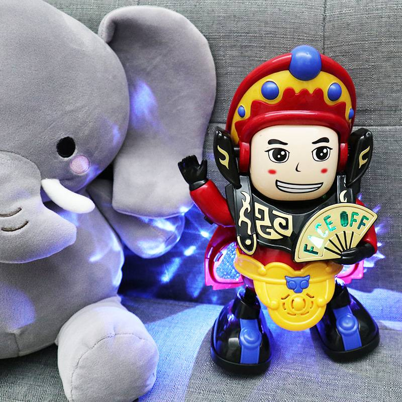 Douyin - Robot de baile eléctrico con cambio de rostro, Sichuan - Muñeca de ópera con luz y música_voghion.com