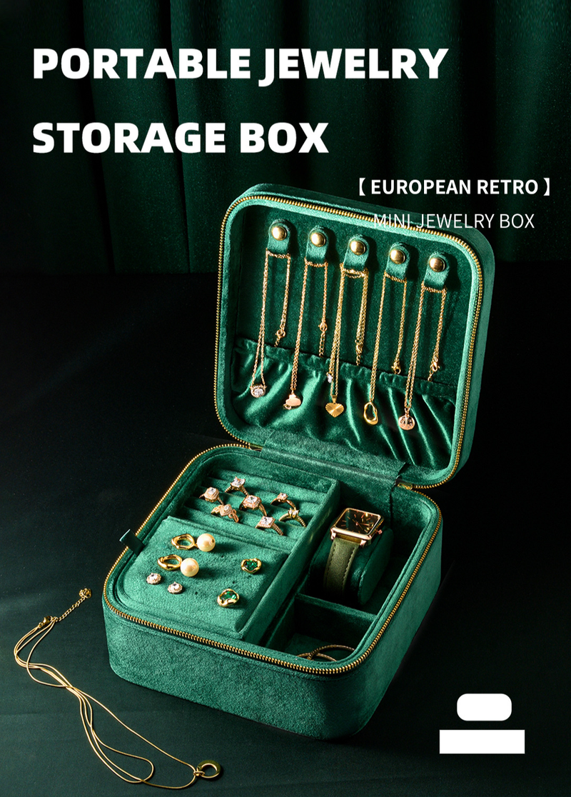 Watch Boxes Large Capacity Jewelry Box Velvet Double Layer Jewelry Storage Box Jewelry Box Storage Box Home_voghion.com